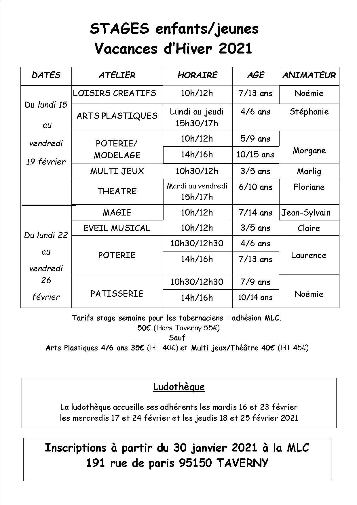 stages fevrier ok2021